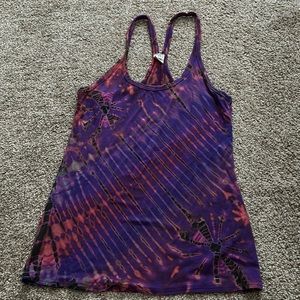 Tie dye racer back tank top